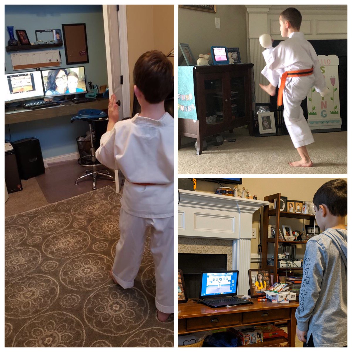 GoldsboroKarate's tweet photo. Andy, William, and Nathann have been superstars in their Virtual Dojo Youth Class!
.
Make sure to tune into your Youth Class at 5:30, Monday-Thursday! https://t.co/l75ZRTbcnV