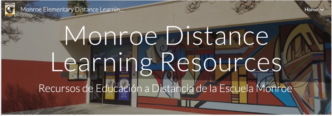 fduranphd's tweet photo. Monroe Distance Learning Web Page created collaboratively by our wonderful staff, following the principles of organization, simplicity, and alignment. https://t.co/ZY5FUu7EyP #IgnitingUnlimitedPossibilities #Duallanguage #wearesausd #BetterTogether https://t.co/rq49pANLwu
