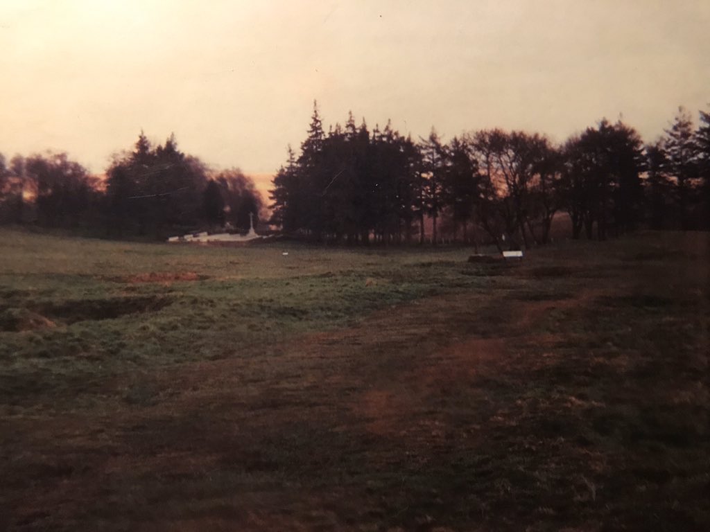 AllisonBTimmins's tweet photo. The #DangerTree, #NoMansLand, and the #trenches at #BeaumontHamel. The final picture is of three of my English students who found artifacts in the field, #shrapnel included. These now-faded photographs were taken with a disposable film camera #otd in March, 2000. https://t.co/thbXQHI9pJ