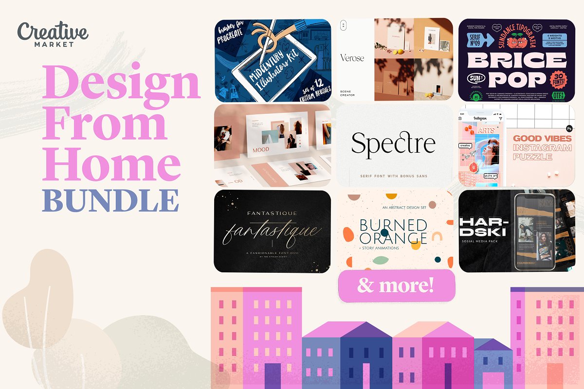 jeanmonroe26's tweet photo. Designing from home? Creative Market has a bundle of 25 awesome products to keep you inspired and support your ongoing design projects. Handpicked products to help you with any project. Updating your portfolio? Making a new website? Practicing lettering? Teaching kids creativity? https://t.co/CGYL4ICURy