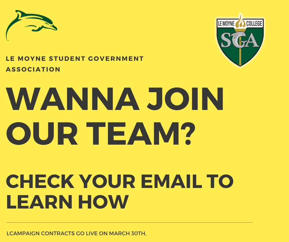 lemoyneSGA's tweet photo. Want to be a student leader? 
NOW IS YOUR CHANCE! 
Check your email and sign up to run for next year! https://t.co/1JCSPAH9GT