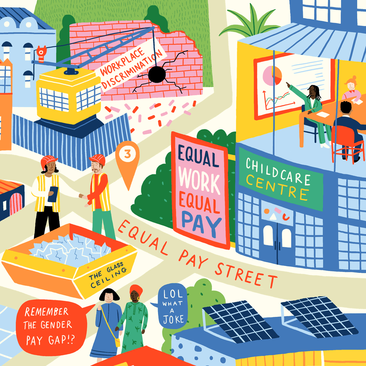 UN_Women's tweet photo. It's #EqualPayDay in the US, which means American women still don't get paid equally as men for work of equal value.

Take a stroll down the equal pay street to see what a gender-equal country would look like: https://t.co/aVgU2gJc73 https://t.co/Jv15wMVzFK