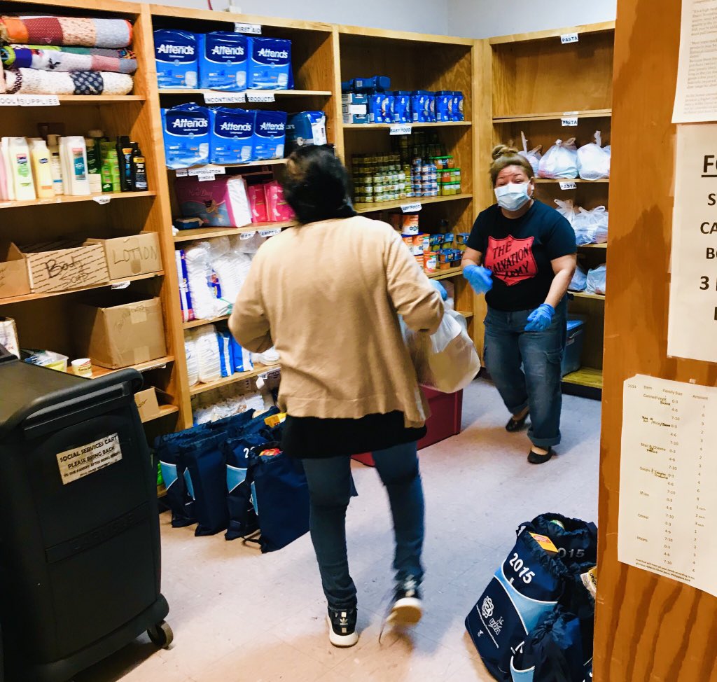 SalArmyMcAllen's tweet photo. The Salvation Army is providing assistance with food bags. Please call our office for phone interview 956-682-1468. This insures that both the public and our employees stay as safe as possible. https://t.co/Wry1jHi8mn