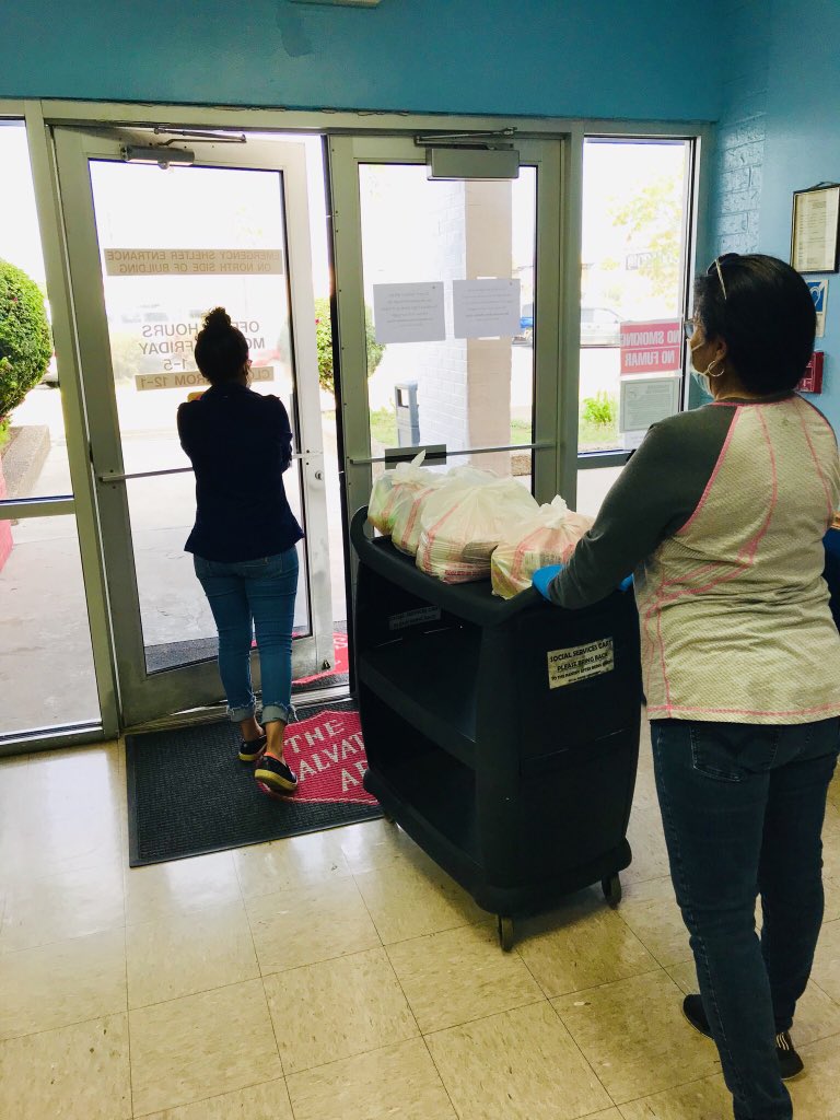 SalArmyMcAllen's tweet photo. The Salvation Army is providing assistance with food bags. Please call our office for phone interview 956-682-1468. This insures that both the public and our employees stay as safe as possible. https://t.co/Wry1jHi8mn