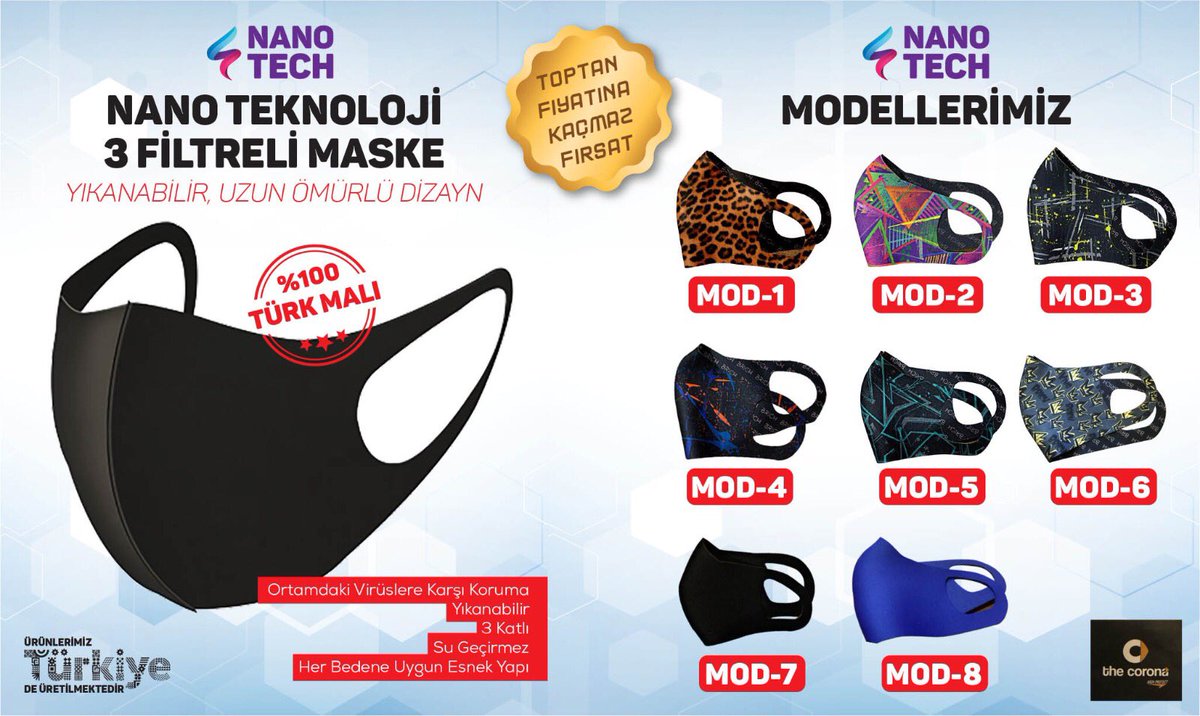 NanoMaskeFabr's tweet photo. Yeni desen ve çeşitler her gün yenilenerek eklenecektir. Sipariş ve Bilgi için dm. Sağlıkla kalın // İnstagram : @nanomaskefabrika https://t.co/XHkLdgkqAT