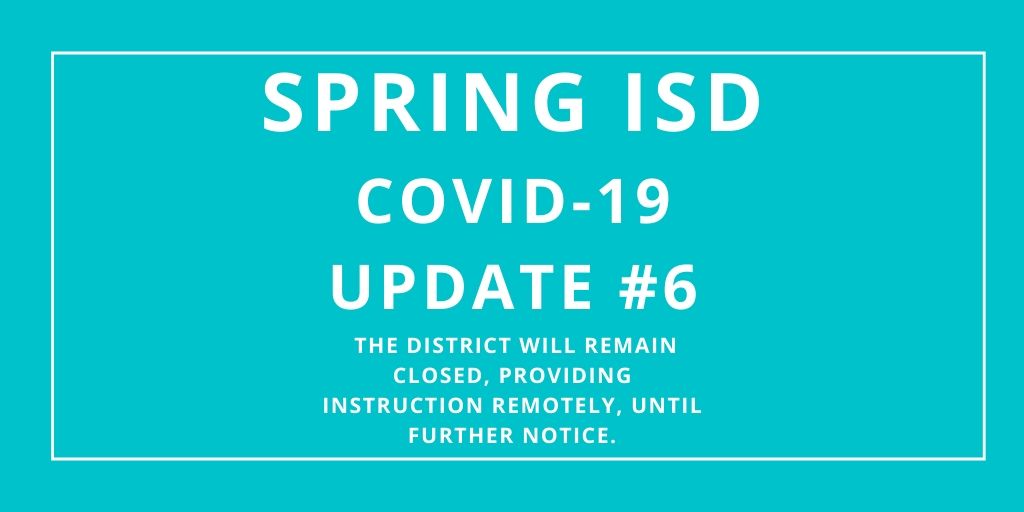 SpringISD's tweet image. Parents/staff: Spring ISD will remain closed,providing instruction remotely, until further notice. To support our students at home, we are moving forward with our plan to begin teacher-supported remote learning with assignments &amp;amp; grades.Visit springisd.org/athome for more info