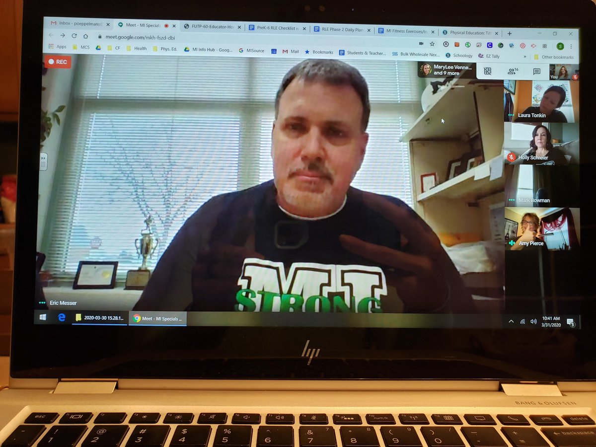 Gearing up for our #newnormal with remote learning! So nice to see everyone as we collaborate and discuss best practices for our ss! <a href="/MasonSchools/">Mason City Schools</a> #PhysEd #specialdept