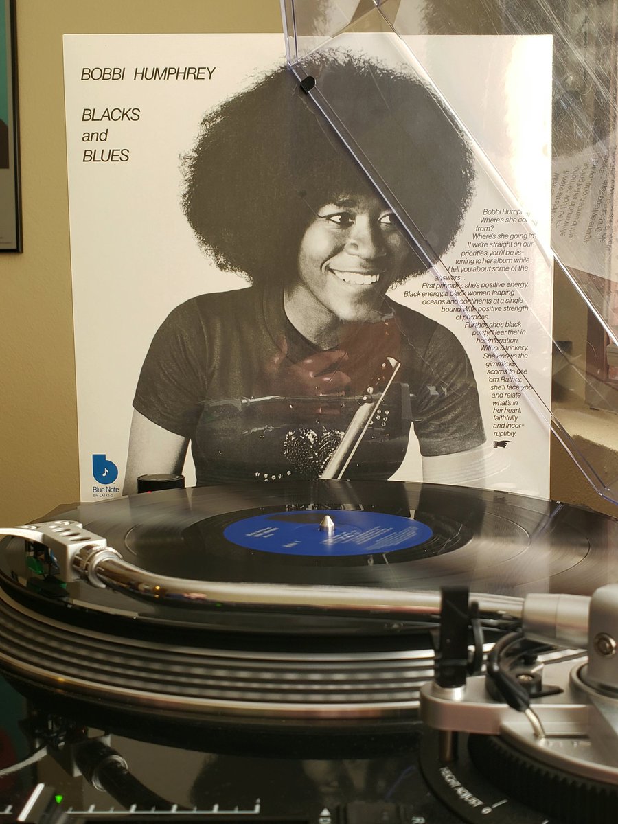 NowSpinningKL's tweet photo. Bobbi Humphrey - Blacks and Blues (1973/2019). 3rd album and her debut as a singer. I did not know these facts; I got them from the back of the jacket. Part of the #bluenote80 series. #nowspinning #vinyl #jazz #funk #bluenote #jazzflute #bobbihumphrey https://t.co/Bxt1fgffm1