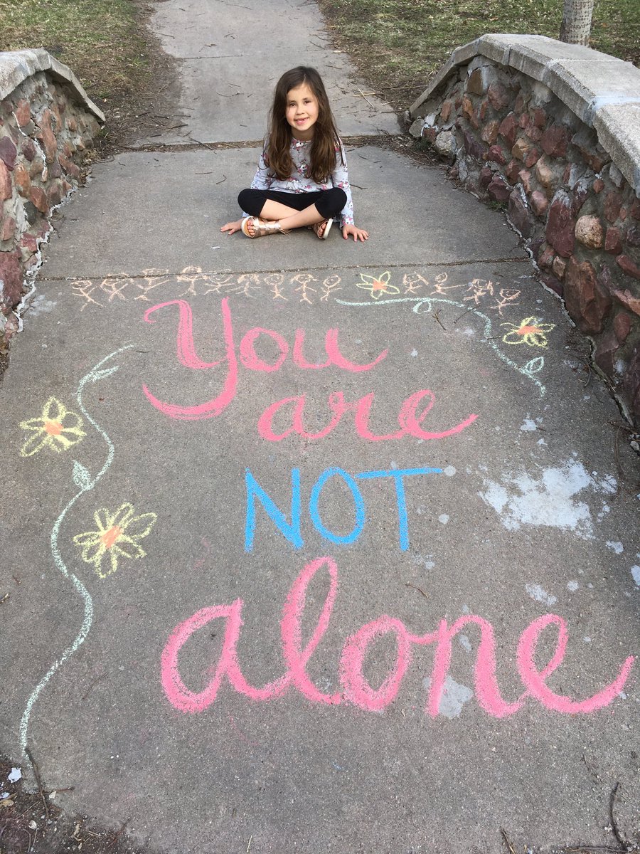 JaredNorthup's tweet photo. Modified art class from my kindergartener today.  Stay positive everyone! https://t.co/fEQfsZ8fu1