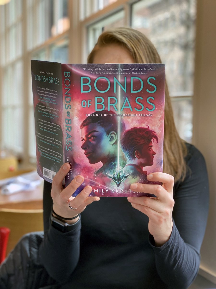 DelReyBooks's tweet photo. *squints* hmmm what's that in the distance? Oh it's BONDS OF BRASS pub day? Only a week away!? Join us on 4/7 for a digital launch party to celebrate @skrutskie's space boys! 😍https://t.co/D3pqZ2NeVl https://t.co/n8BOWWPjEv