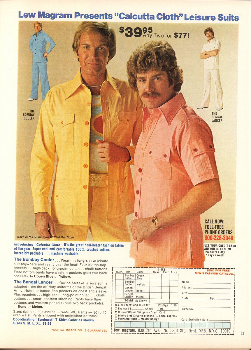PulpLibrarian's tweet photo. As so many people now need to stay indoors I need to ask the obvious question: is it time to bring back the leisure suit?

Let's find out... #TuesdayThoughts https://t.co/7VAfHDyE9D