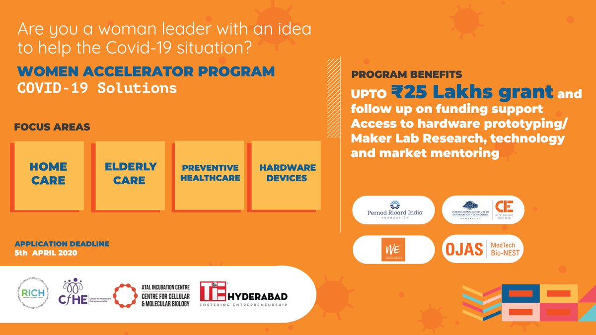 cieatiiithyd's tweet photo. Sign up to take part in COVID-19 Solutions – Women Accelerator Program, a CIE-IIITH – PRIF Social Impact Incubator partnership. #womenleaders #CIE #IIITHyd

Click here to register: https://t.co/NTzGKvW3wA https://t.co/wcuXV3UJ3r