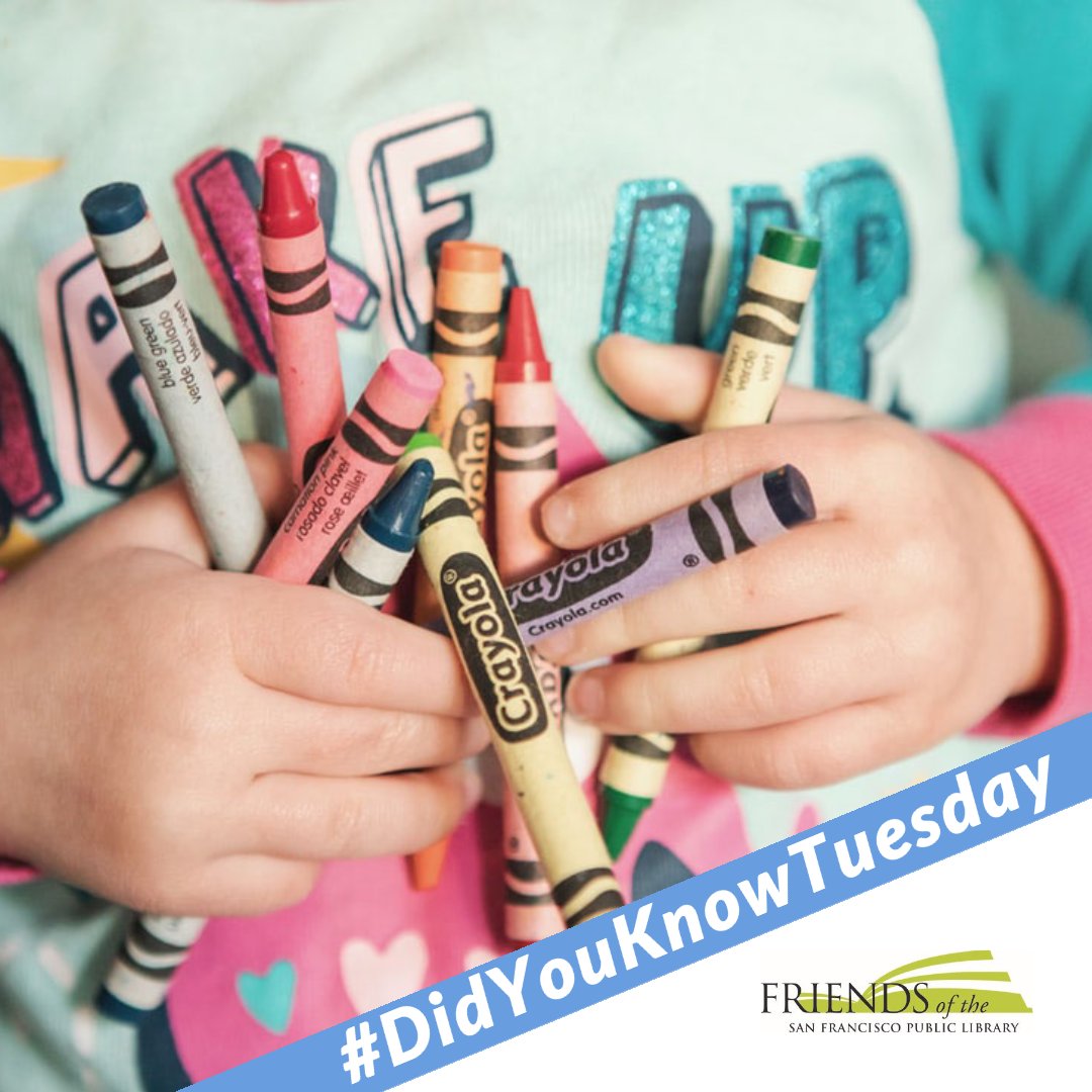 FriendsSFPL's tweet photo. Did you know today is National Crayon Day? Low cost and fun, coloring with your children is a great creative outlet and break from screens.
#TechTuesday
#LowTechTuesday
#NationalCrayonDay
#DidYouKnowTuesday
#FriendsDYKT
#LibraryPresrevationFund
#LibrariesDeliverDemocracy
#SFPL https://t.co/SfQp6FYeGZ