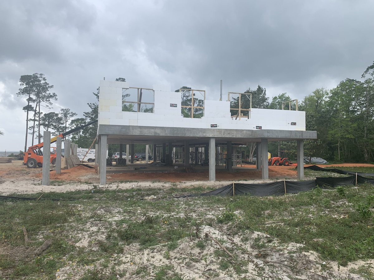 Shoring down except for the beam addition and ICF walls going up!!!  #StickBuiltisForSissies. #ICFConstruction. #LiteDeck. #FoxBlocks.