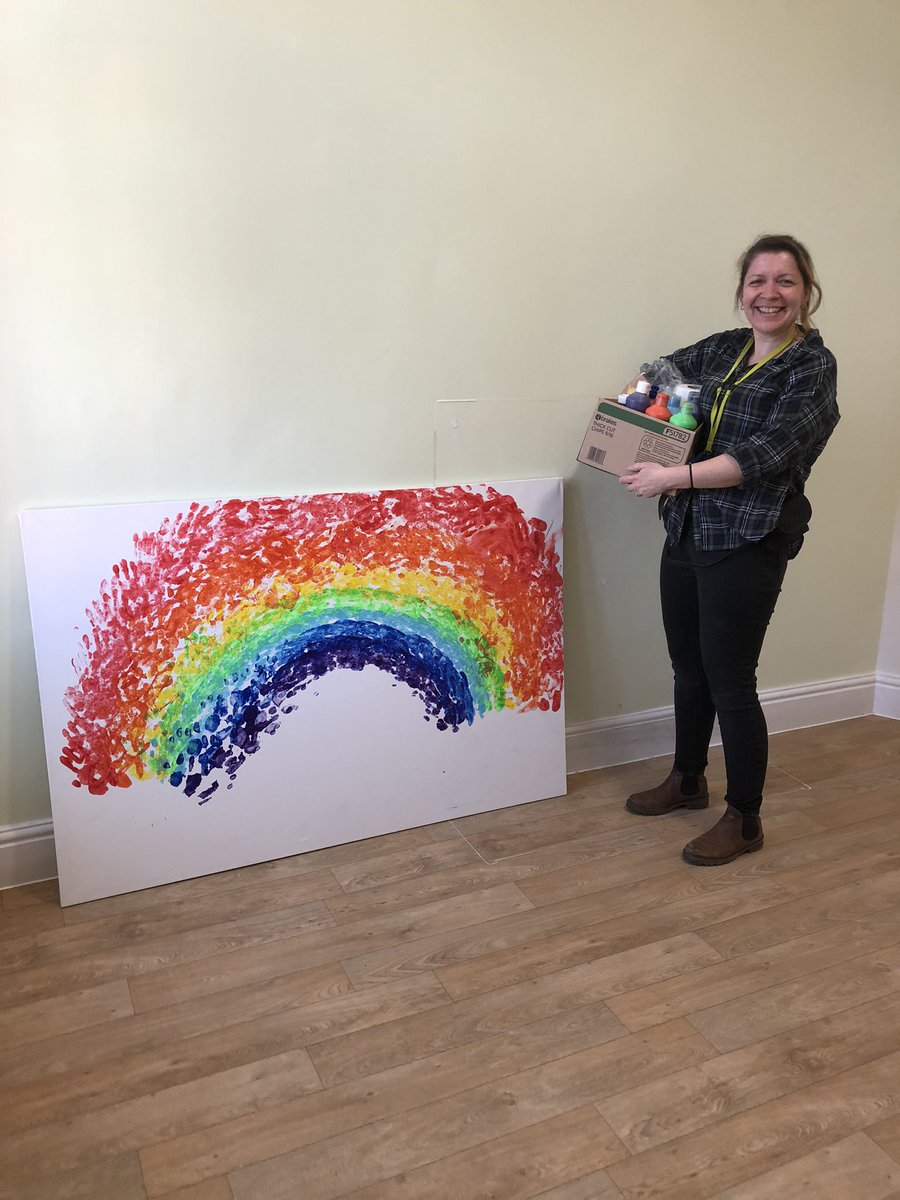 BeckiRudwick's tweet photo. So proud of my team on Castle Ward, Godden Green @cygnethealth 
True team spirit today painting a rainbow with the patients involvment #cygnethealthcare #patients #teamwork https://t.co/wGr2b9dlLf