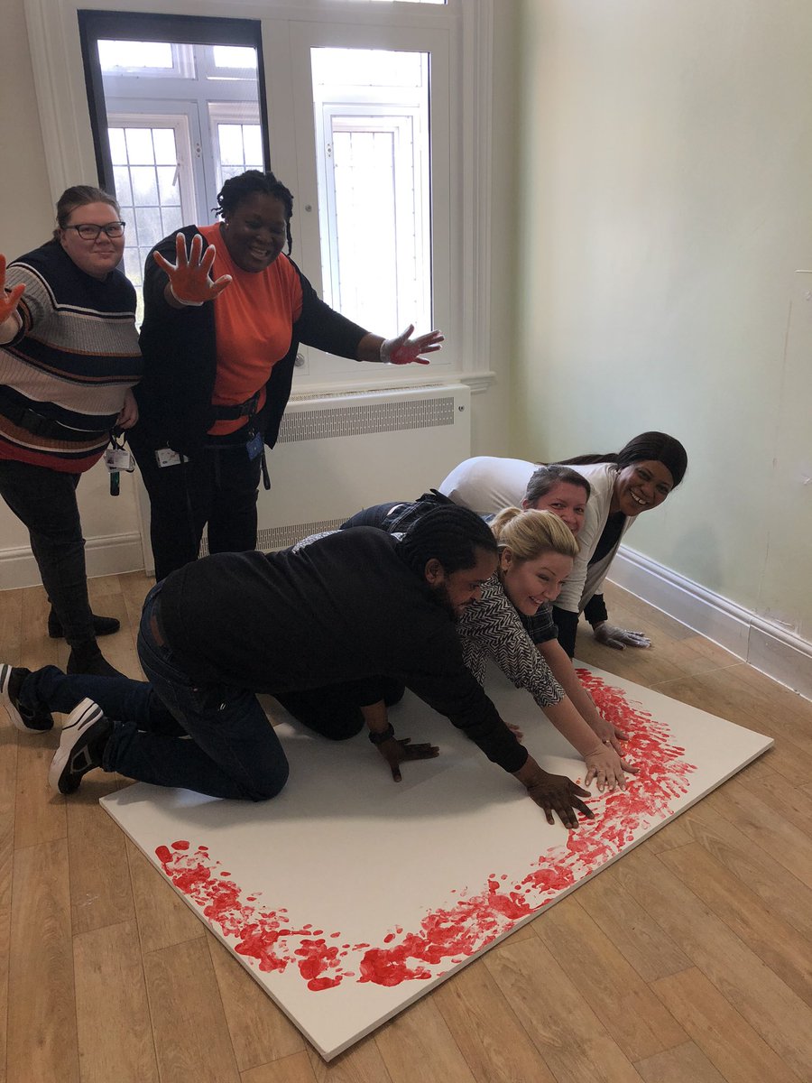 BeckiRudwick's tweet photo. So proud of my team on Castle Ward, Godden Green @cygnethealth 
True team spirit today painting a rainbow with the patients involvment #cygnethealthcare #patients #teamwork https://t.co/wGr2b9dlLf