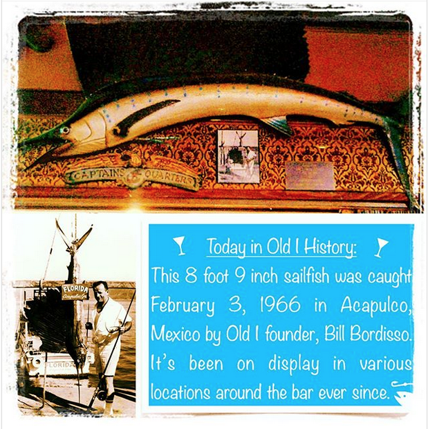 theoldironsides's tweet photo. Since we have some time to kill, we thought we’d walk you around the bar and try to give the history on some of the artifacts we have on the walls. Maybe you’ve been staring at them over the years and never knew their significance! First stop: that giant sailfish. 🚤🎣 https://t.co/C44nwcCND5