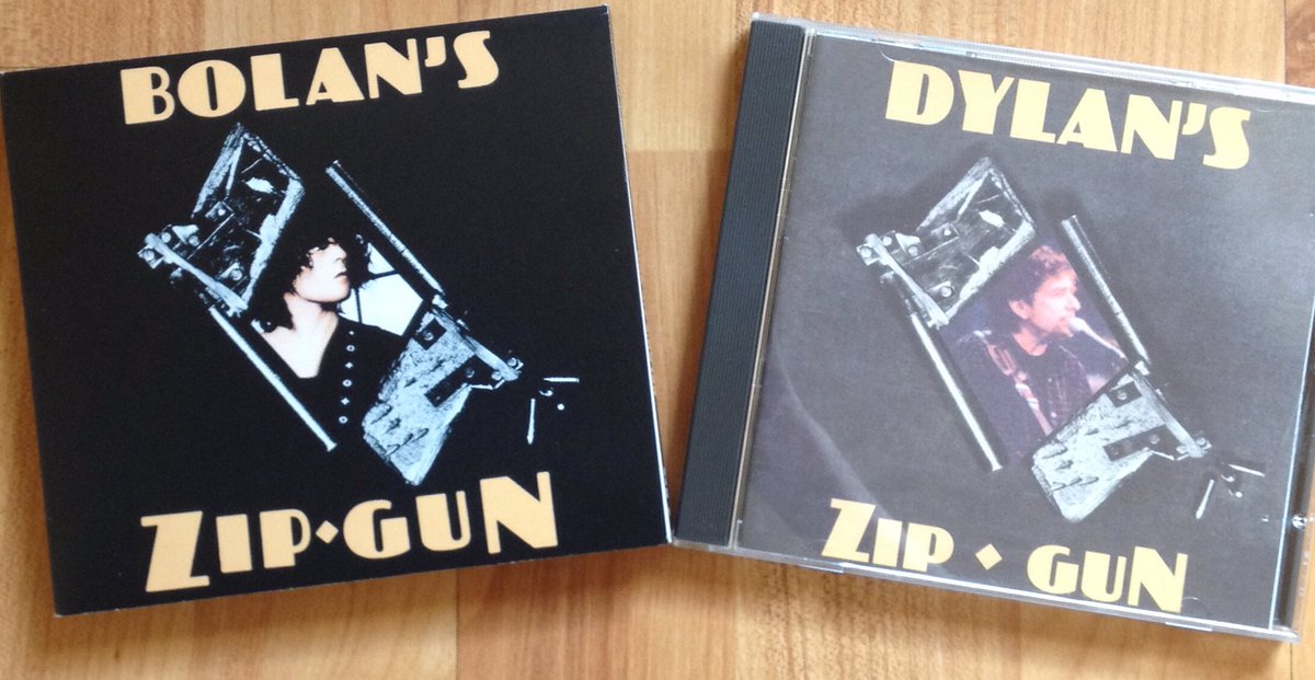 TRextasyBand's tweet photo. ‘Have no fear, ain’t it queer, hope you like Dylan’s Zip Gun’... #bobdylan #trex #marcbolan #cd #electric #acoustic #album #zipgun @bobdylan @Bob41Dylan @MarcBolan1977 @marcradioshow @bolan_pictures @bobdylanpodcast @BobDylanPolls @T_Rex_Official @Albums2Hear https://t.co/BexY9Txn4m