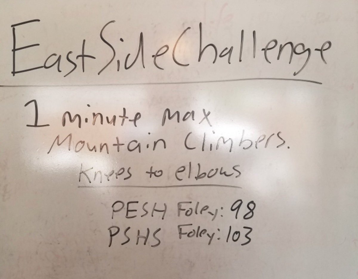 EastsideStrong's tweet image. How many mountain climbers can you do in one minute @PESHsports ?!