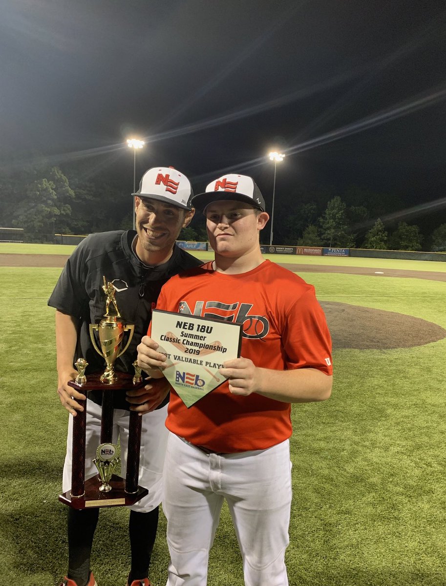 Coach_MAbes's tweet photo. Thanks @NEBscottp .. don’t know if this pic counts but it’s gotta w/ Wham right?

That’s an MVP and Championship. @JonnyPinard 💪🏼💍🐡

Once nominated post a photo of you coaching and donate $20 to a local charity.. Next: @SPSmith11 @EckerdBaseball @CoachdanMSM @CoachCMac8 https://t.co/fM6I55D2WO