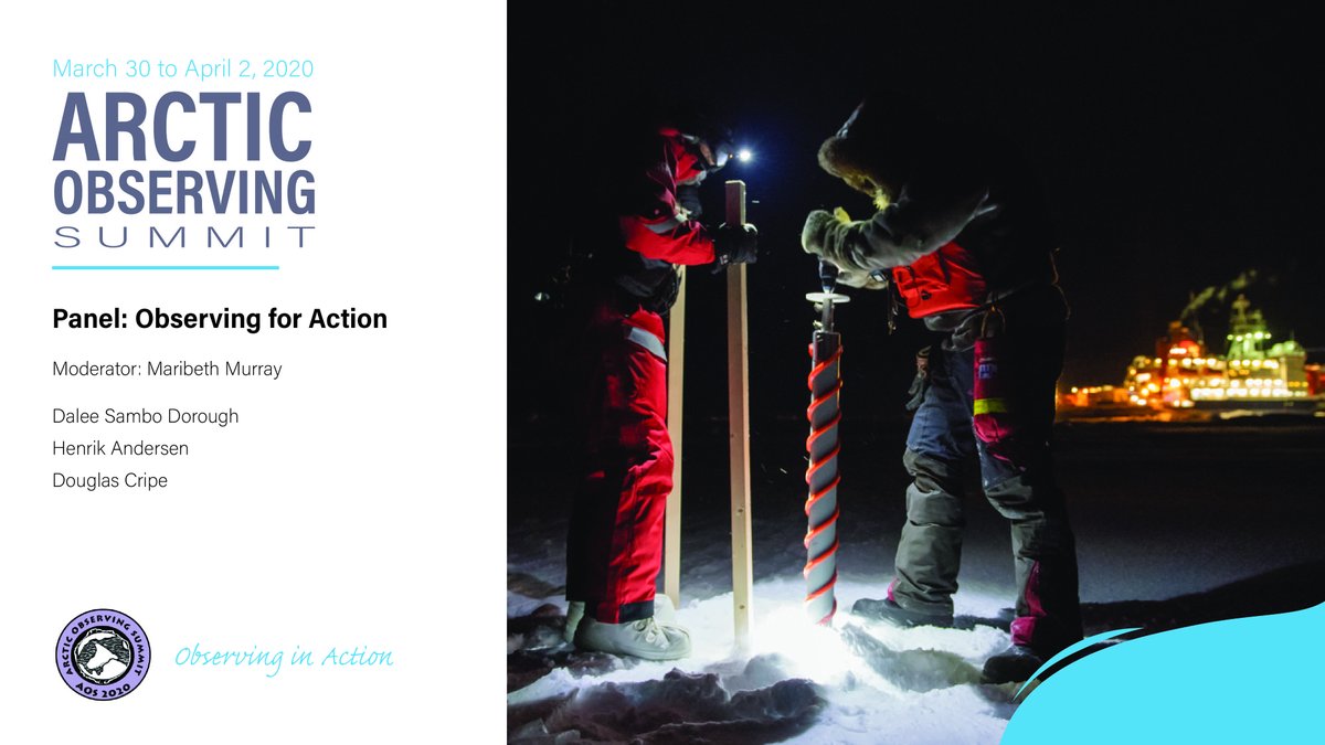 ArcticObsSummit's tweet photo. Observing for Action panel at 6:00 PM GMT! Join moderator @murray_maribeth and panelists @dsdorough, Henrik Andersen, and Douglas Cripe 👉https://t.co/WQkGALeh6I #AOS2020 #ASSW2020 📷:EstherHorvath https://t.co/upmlmqc22U