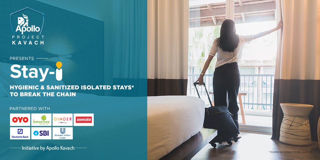 AskApollo's tweet photo. In our fight against #COVID19 we’ve partnered with the best brands to introduce "Stay -i" isolation rooms as part of Apollo’s Project Kavach. #ProjectKavach #Coronavirus #BreakCorona https://t.co/3ry0AcPZTb