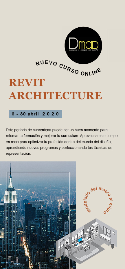 DmadMadrid's tweet photo. NUEVO #cursoonline DE #revit. ¡Empieza el 6 de abril! Escríbenos para más informaciones: info@dmad.es👩🏻‍💻 https://t.co/ZFaSCIKQ6N