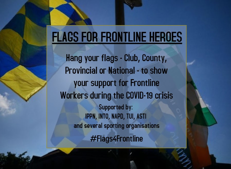 #PearseCollege is proudly supporting #flags4frontline. Show your support for workers &amp; volunteers on the front line, by flying your county or club colours from gate posts, windows...     #theCollegethatCares #ourcoummunityyourcollege  #staysafe #stayconnected #CDETB #thisisFET
