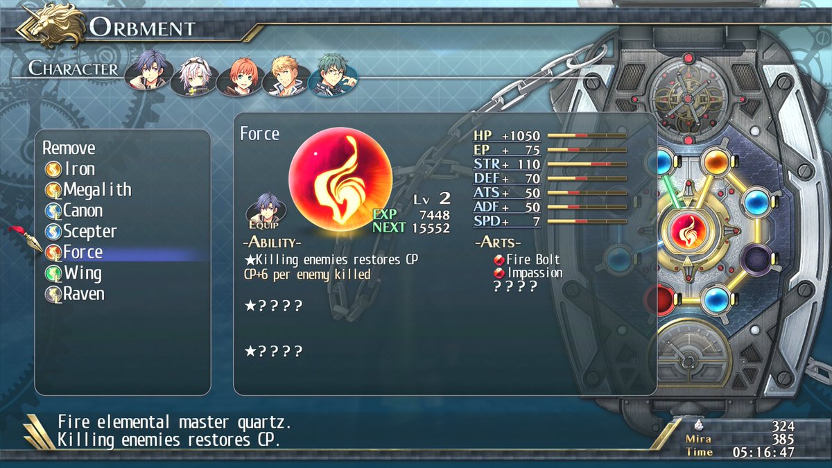 marvelouseurope's tweet photo. Which elemental master quartz would you use in your Orbment in The Legend of Heroes: Trails of Cold Steel II? #ToCSII #PS4 https://t.co/51ElxVcgyg