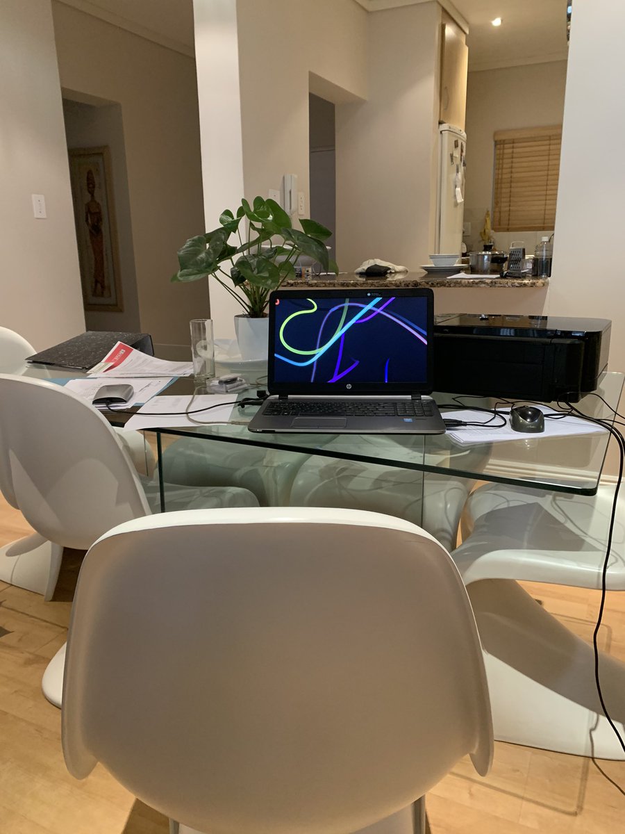 karlsmit's tweet photo. Busy day in my new office aka home. #lockDownSouthAfrica #CoronaVirusSA https://t.co/32ZcVvhGp1