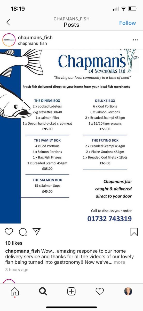 Don’t forget to order your fish boxes ready for the weekend.#dininginisthenewgoingout #eatmorefish #KeepCookingCarryOn