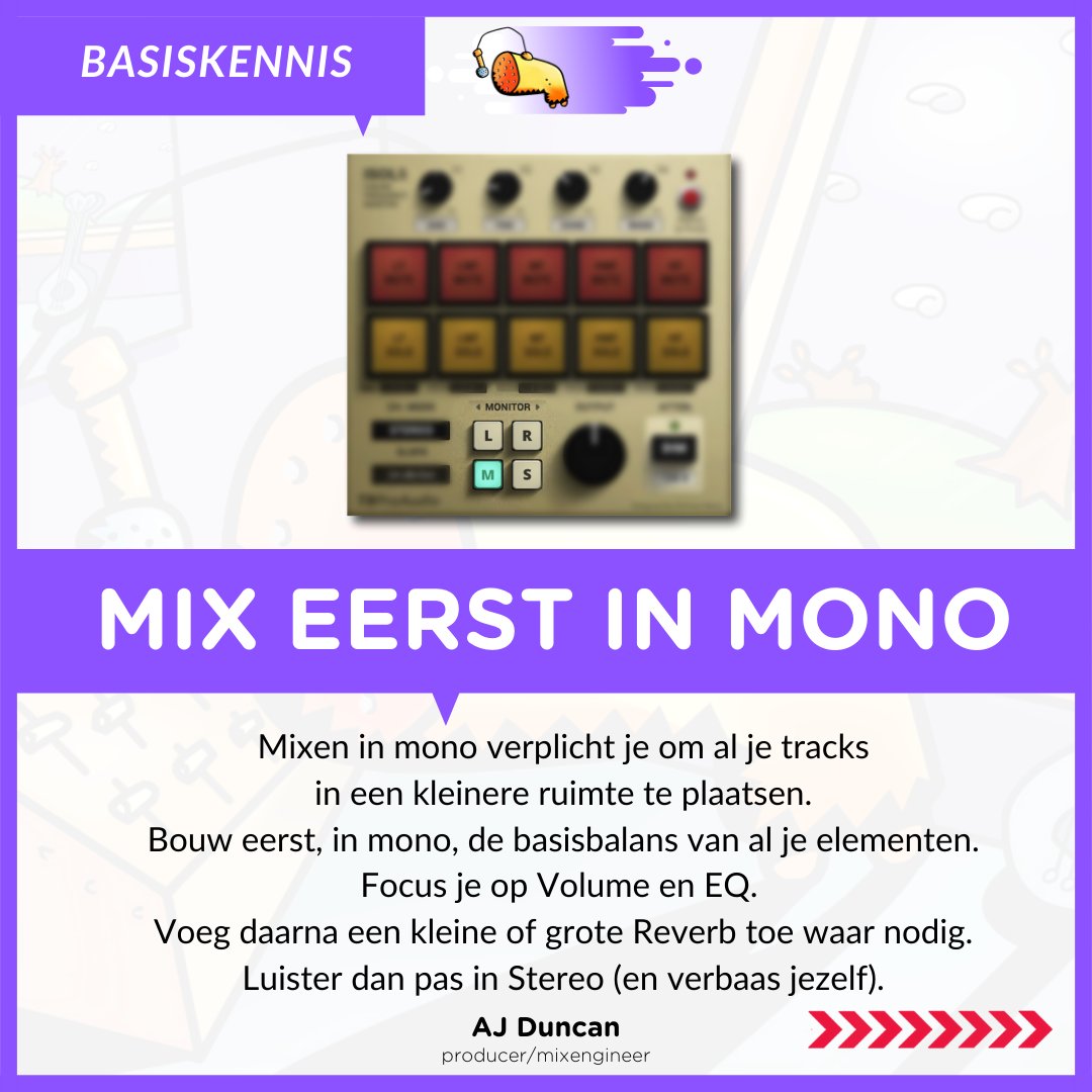aj_duncan's tweet photo. Wedden dat, als je eerst je balans maakt in mono, je verbaasd gaat zijn van het resultaat ? 
Probeer het uit !! 
•
#mono #mixing #muziek #muziekmaken #muziekles #tutorial #nederlands #daw #muzieksoftware #logic #abletonlive #flstudio #ajduncan https://t.co/xcvji1fvQr