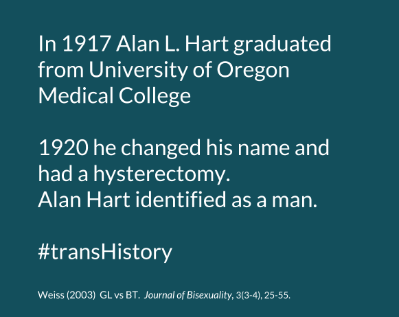 On this #TransDayOfVisibility some history
#TransgenderHistory