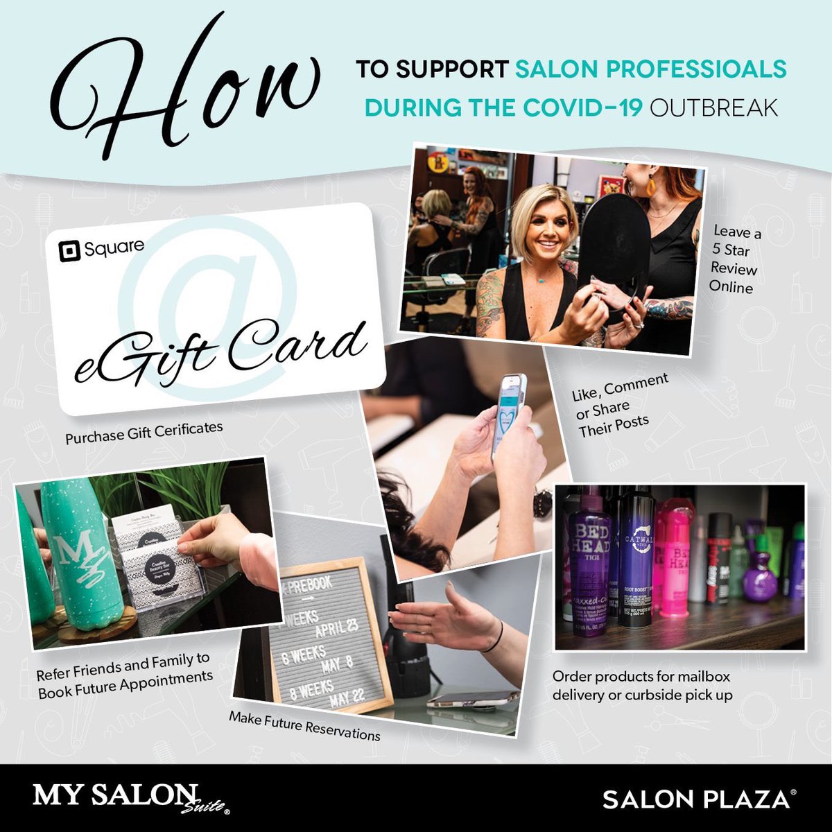 Wondering how you can support salon professionals? There are lots of ways! #supportsmallbusiness #supportlocalbusiness #salonprofessionals #supportsalonprofessionals #thesuiteelite #mysalonsuite #salonplaza