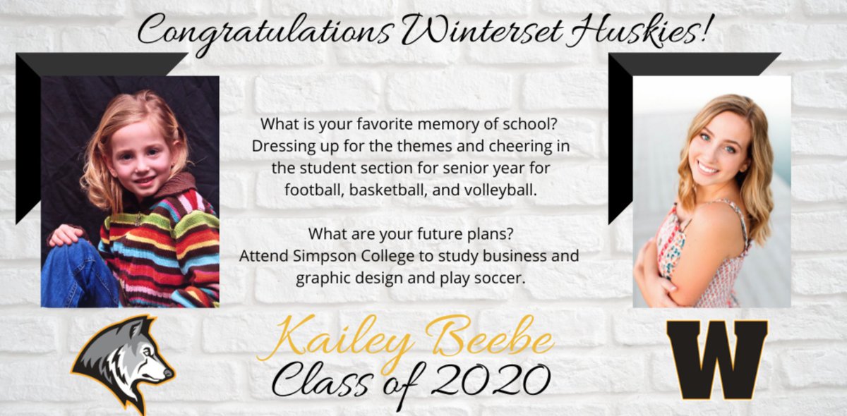 WintersetSchool's tweet photo. Kailey Beebe - Class of 2020 - Winterset High School https://t.co/XgNO2Hp1lZ