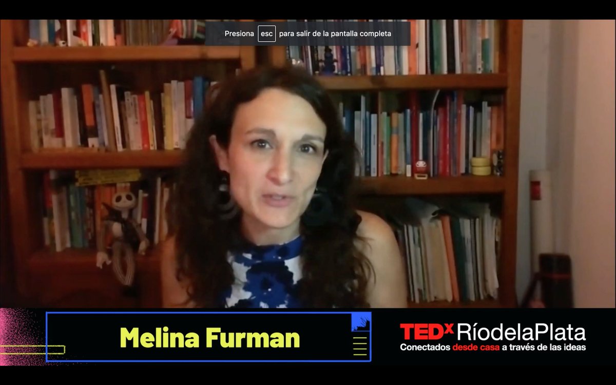 TEDxRdelaP's tweet photo. Comenzó la charla de @melifurman, quien nos cuenta que cuando el aislamiento para prevernir el contagio del coronavirus cierra las escuelas y lleva la educación al ámbito de las casas, se aprenden muchas cosas sobre enseñar distinto #TEDxRP https://t.co/HZRLVEYK5j