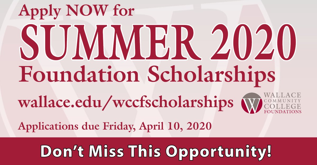 WCCAmeriCorps's tweet photo. ‼️💰Just a reminder that the deadline for the Summer Foundation Scholarships Application is coming up! Don't forget to apply!💰‼️
#YouGotTheTime #GetThingsDone #GetTheTassel #AmeriCorps @ServeAlabama @wccdothan @WCCFoundations https://t.co/A4i9V0B8ZK