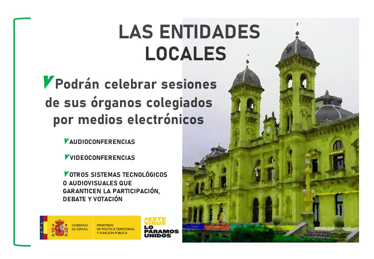 territorialgob's tweet photo. 🚨 Las entidades locales podrán celebrar sesiones de sus órganos colegiados por medios electrónicos:

ℹ️ https://t.co/uuM2S0B2o8

✅Audioconferencias
✅Videoconferencias
✅Otros sistemas siempre que se garanticen la participación, debate y votación

#EsteVirusLoParamosUnidos https://t.co/ZSwKf1LWbz