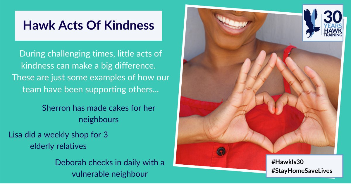 Hawk_Training's tweet photo. During these difficult times, little acts of kindness can make a huge difference...
#hawkis30 #stayhomesavelives https://t.co/SzVTgue0fH