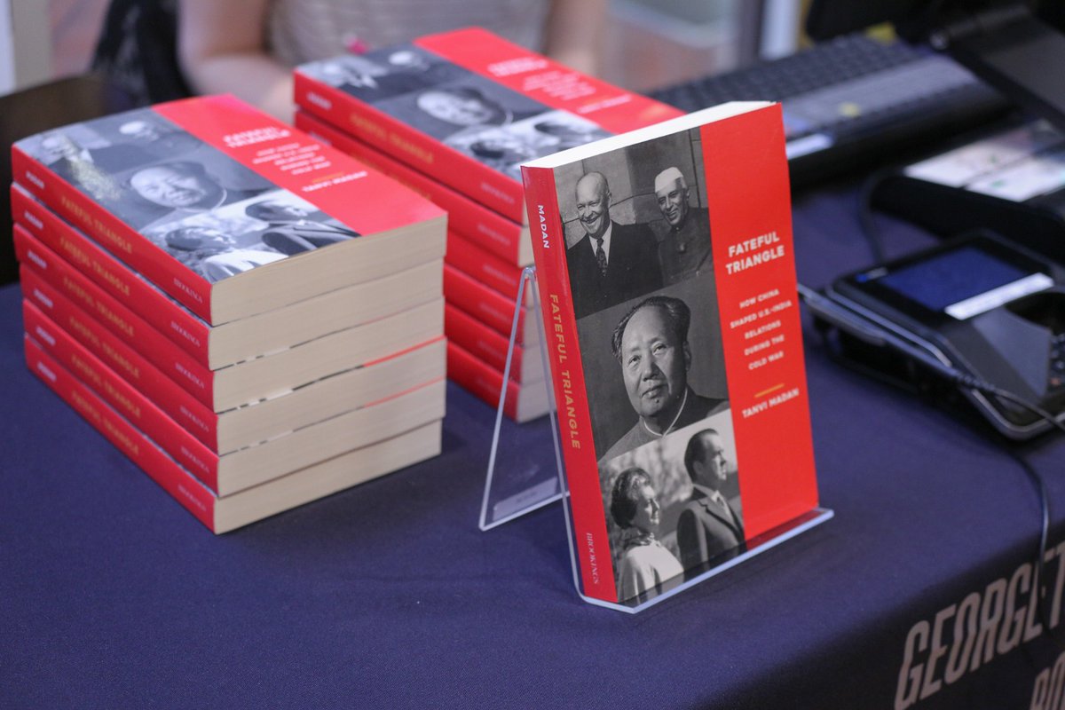 georgetownindia's tweet photo. @tanvi_madan from @BrookingsInst spoke about her work on the trilateral relationship between India, China, and the US, launching her book #FatefulTriangle at @Georgetown

@asianstudiesgu @arzandc @irfannooruddin https://t.co/A3XDlKysHv
