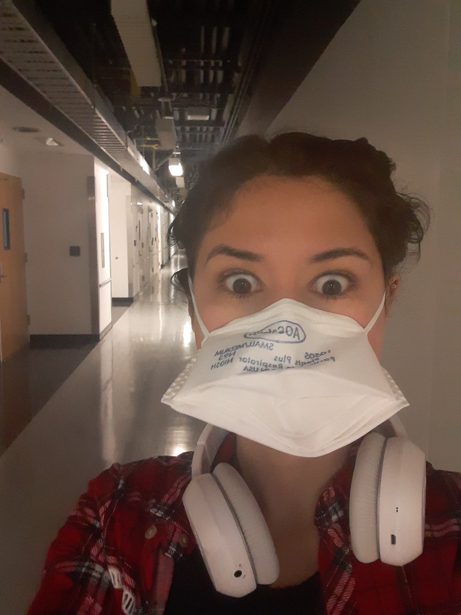 pathoginNtonic's tweet photo. Anyone else smiling at people and then remembering there's a mask on your face? #COVID19 #essentialwork 

Also,  I have the weirdest looking mask at work. https://t.co/ErT81jWSih