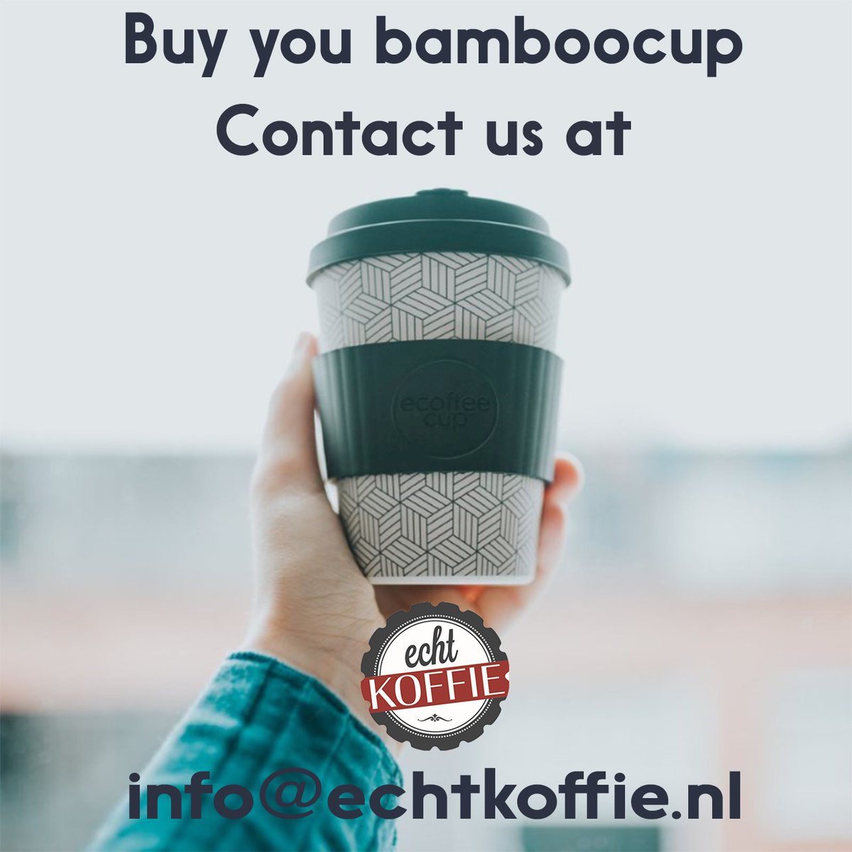 Echtkoffie's tweet photo. Heeft u ook altijd zn zin in koffie onderweg? met de Ecoffee beker kunt u milieu vriendelijk genieten van uw koffie, thee of andere dranken. https://t.co/vXNl5Z67Dt