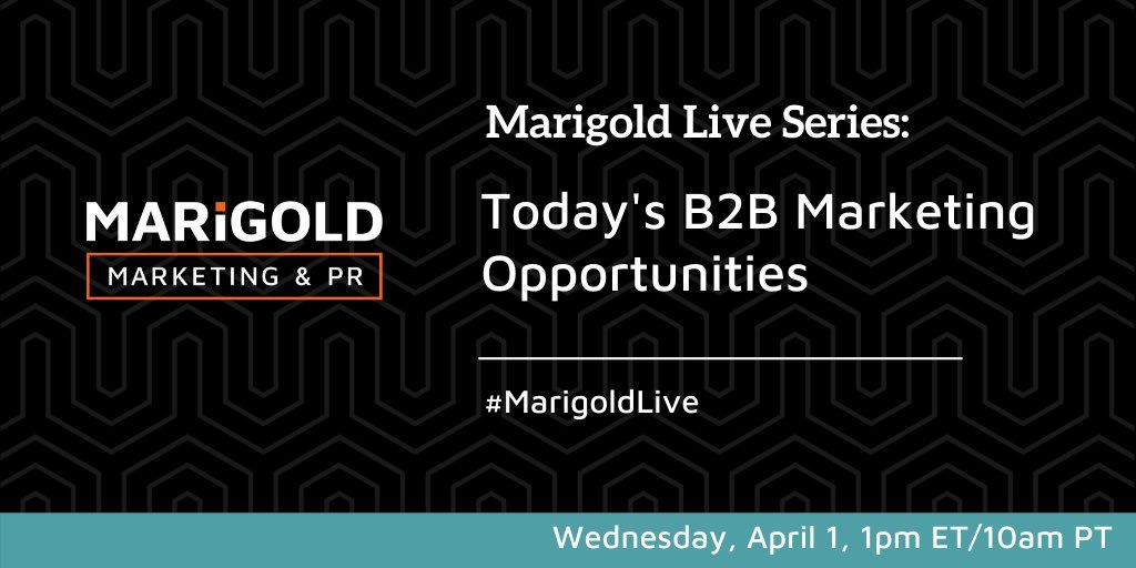 Join <a href="/MarigoldPR/">Marigold Mktg & PR</a> on Wednesday to discuss B2B marketing for #cannabis brands. 🌱 Space is limited, grab your seat today. 

<a href="/KatieEPringle/">Katie Pringle</a> &amp; @bri_co_hoffer joined by <a href="/GrowOpportunity/">Grow Opportunity</a> + <a href="/detonateCA/">Detonate Cannabis</a> will discuss owned, earned and paid media opportunities

buff.ly/2UuaUS5