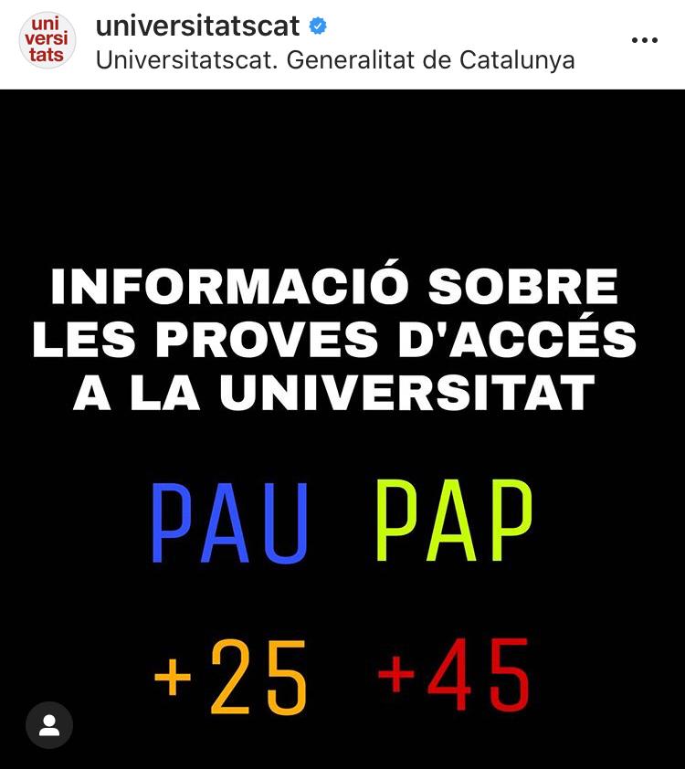 InsJaumeHuguet's tweet photo. Enllaç directe amb les darreres informacions sobre les #PAU2020.
Seguiu @universitatscat.
#universitats #accesuniversitat #PAU #provesPAU
https://t.co/aGN3TFr34n https://t.co/DqxnJNWdNO