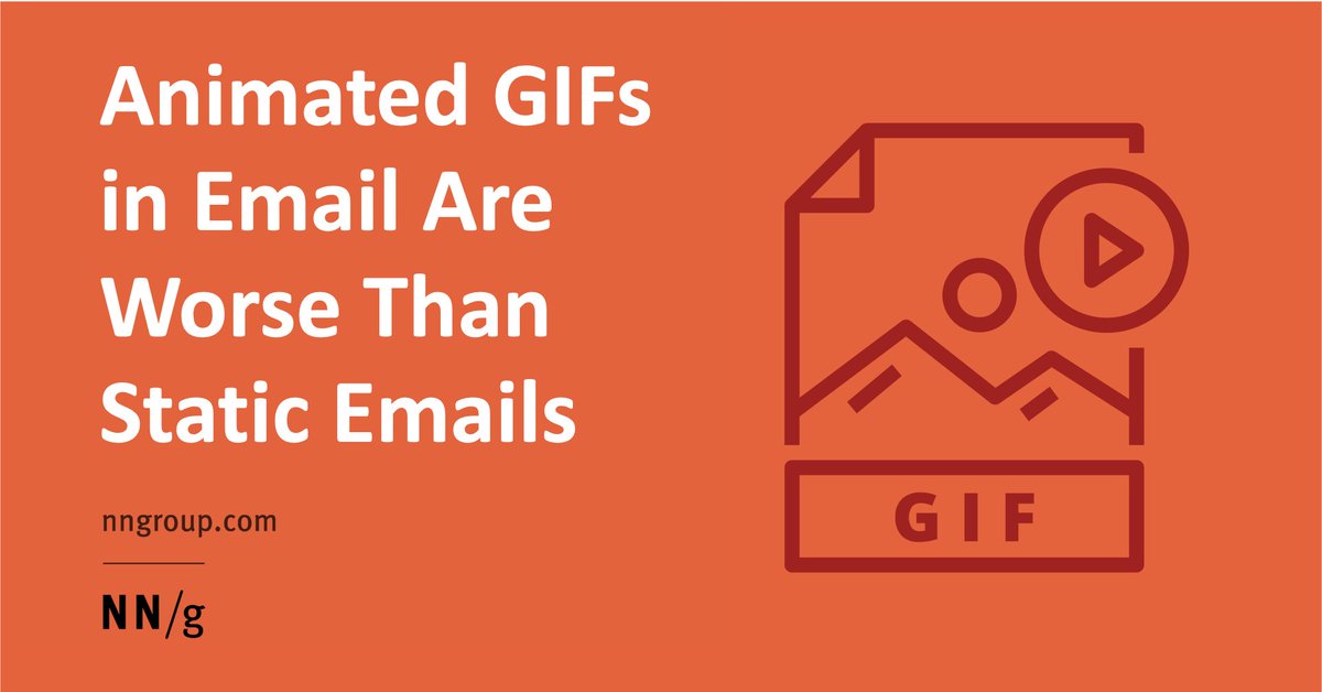 So apparently GIFs in emails are a bad idea -- "Adding animation to an email increased its negative word count by 40% and decreased its positive word count by 30%" dlvr.it/RSwDDd
