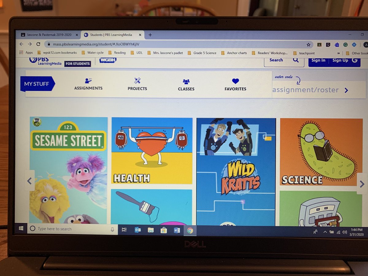IasconeAmy's tweet photo. PBSlearning media enrichment to keep those minds going! Lots of educational videos to choose from! #WTAspirit #WPSSpirit #WildcatCIRCLE https://t.co/kKNjgyKAjg