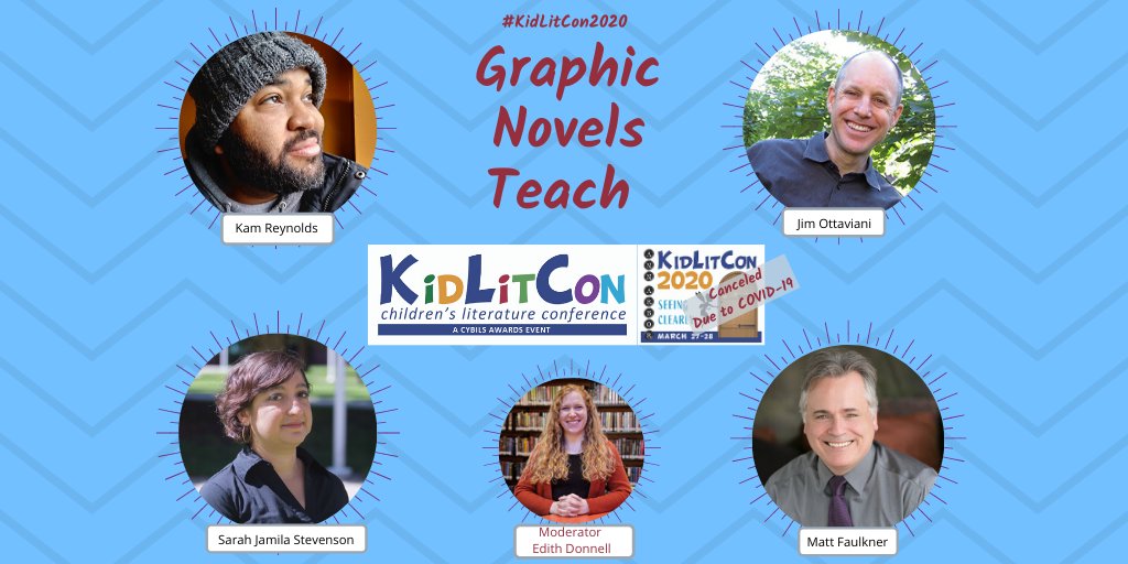 KidLitCon's tweet photo. Would've-been #KidLitCon2020 panel: Graphic Novels Teach - fact-based and educational graphics and using comics in schools with @gtlabsrat @aquafortis @KamKomics @MattFaulkner1 ; moderator @EdithBlarney of #KidsReadComics https://t.co/ScRRYIjRdP