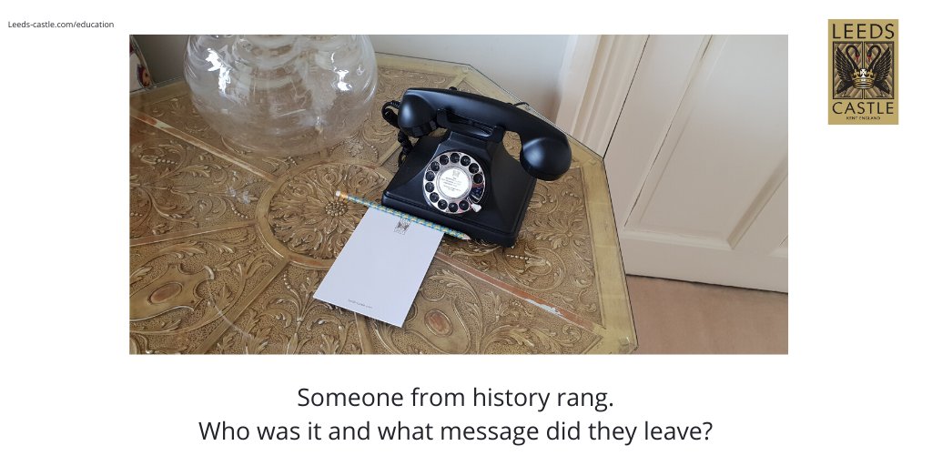 This is a phone in one of the state bedrooms, where many historical figures have stayed over the years.
Imagine it was a portal to the past. Who has rung and what message did they leave?

#ks2resources #ks1resources #homelearning #homelearninguk