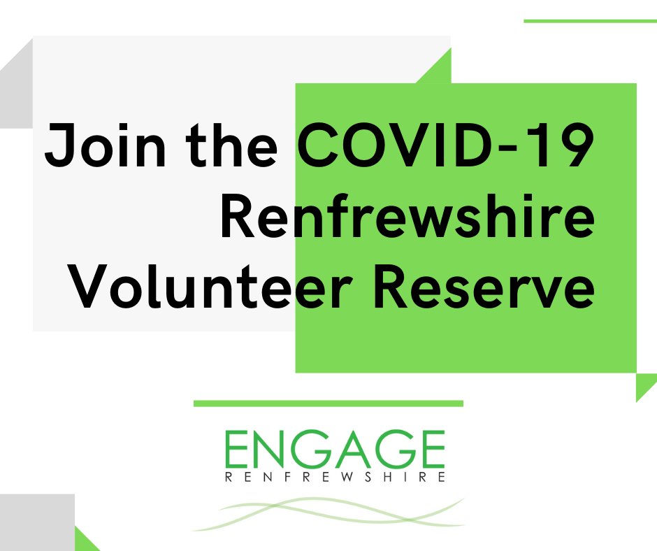 RenCouncil's tweet photo. .@EngageNews1 are building a Renfrewshire-wide volunteer reserve that will support those most at risk during the coronavirus outbreak. 

If you are currently well &amp; would like to register to volunteer visit https://t.co/fAREpwu1UT or email info@engagerenfrewshire.com for info https://t.co/EGjmtReLIt