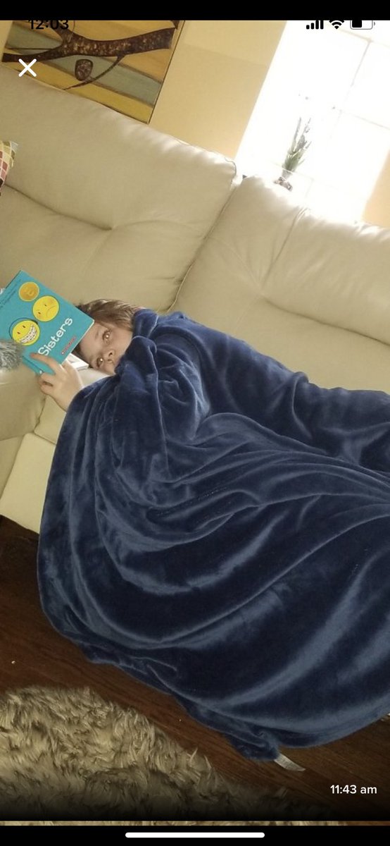 MsFlood2's tweet photo. Nothing like curling up with a good book in your pj’s Kamiron! #d100inspires #irvingpride https://t.co/ZfPfBKIL1c